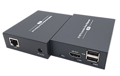 LANケーブル利用HDMIモニタKVMエクステンダー/最大300m（送受信器セット）