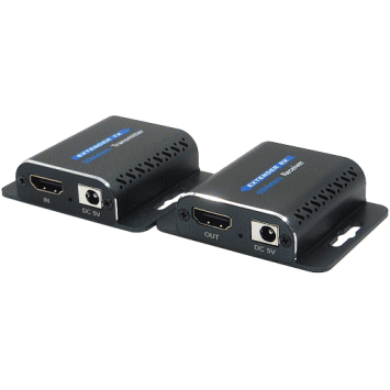 LANケーブル利用/超コンパクトで軽量なHDMIモニタエクステンダー/フルHDを最大60m延長/POE対応/送受信機セット