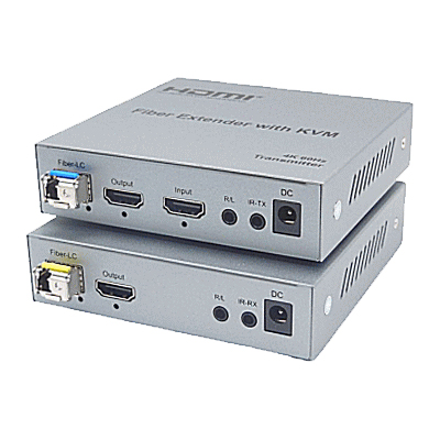 光ケーブル利用HDMIモニタKVMエクステンダー（送受信器セット）