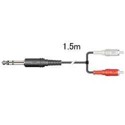 ステレオ標準プラグ-ピンプラグX2（1.5M）