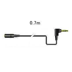 DAP用延長コードL型ステレオミニプラグ-ステレオミニジャック（0.7m）ブラック