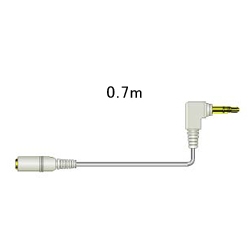 DAP用延長コードL型ステレオミニプラグ-ステレオミニジャック（0.7m）ホワイト