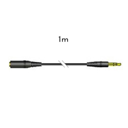 延長コードDAP用ステレオミニプラグ-ステレオミニジャック1m（ブラック）