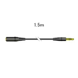 延長コードDAP用ステレオミニプラグ-ステレオミニジャック1.5m（ブラック）