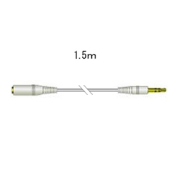 延長コードDAP用ステレオミニプラグ-ステレオミニジャック1.5m（ホワイト）