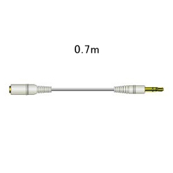 DAP用延長コードステレオミニプラグ-ステレオミニジャック（0.7m）ホワイト
