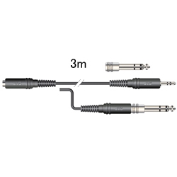 延長コード ステレオミニジャック-ステレオ2ウェイプラグ 変換アダプター付 3m