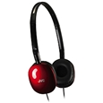 ヘッドバンド式ポータブルステレオヘッドホン（レッド）