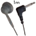 イヤホン（1m・3.5mm・L型ミニプラグ・グレー）