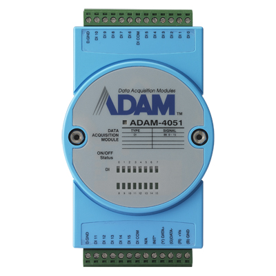 ADAM-4000シリーズ RS-485対応 リモートI/O LED Modbus付16チャンネル絶縁デジタル入力モジュール