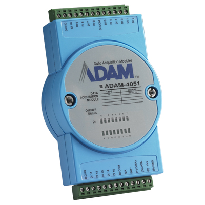 ADAM-4000シリーズ RS-485対応 リモートI/O LED Modbus付16チャンネル絶縁デジタル入力モジュール