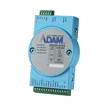 ADAM-6000シリーズ 4-Channel Isolated Analog Output Modbus TCP Module