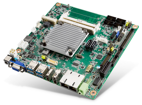 AIMB 産業用マザーボード インテル Celeron プロセッサー N3350E搭載 Mini-ITX DC1.1G with DP++ HDMI VGA 2GbE 0～60℃温度対応