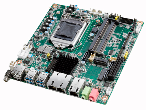 産業用マザーボード 第8、9世代 Intel Core i対応 H310搭載Mini-ITXマザーボード 3GbE/6COM/3SATA/HDMI/4USB3.0/TPM2.0/AMP 12Vdc単一電またはATX電源対応