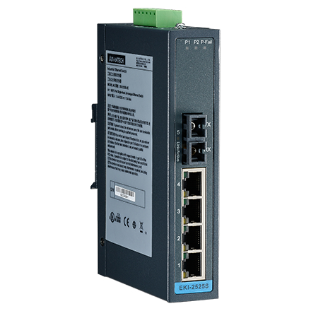 産業用コミュニケーションEKI 4 + 1FX Single-Mode unmanaged Ethernet switch