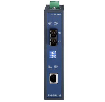 10/100T(X) to シングルモード SCタイプ 光ファイバ 産業用メディアコンバーター