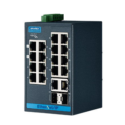 産業用コミュニケーションEKI 16 + 2G Combo Port Entry Level Managed Switch Supporting EtherNet/IP Extreme Temp
