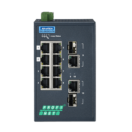 産業用コミュニケーションEKI ETHERNET DEVICE 8FE + 2G Ind. Switch with PROFINET W/T.