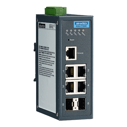 産業用コミュニケーションEKI 4FE + 2SFP Managed Ethernet Switch