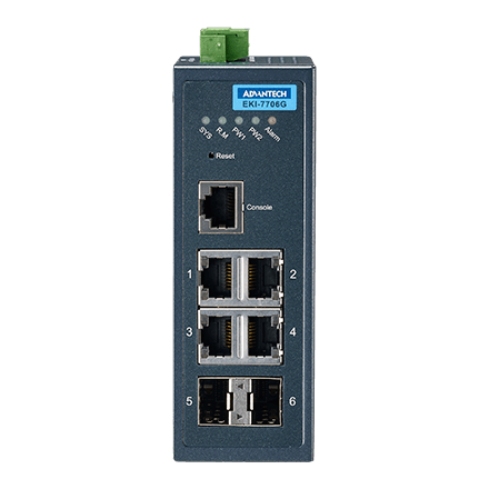 産業用コミュニケーションEKI 4GE + 2SFP Managed Ethernet Switch Wide Temperature
