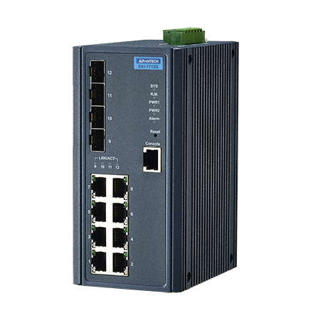 産業用コミュニケーションEKI 8 Gigabit Ethernet + 4SFP Managed Switch Wide Temperature
