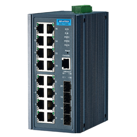 産業用コミュニケーションEKI 16 Fast Ethernet + 4SFP Managed Ethernet Switch Wide Temperature