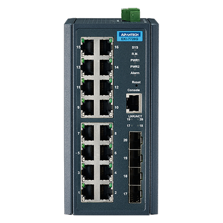産業用コミュニケーションEKI 16G + 4SFP Port Managed Ethernet Switch Wide Temperature