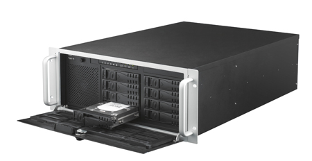 4U Rackmount Short-Depth Bare Chassis with Motherboard Support 4 Mobile HDD 80 PLUS PSU Support