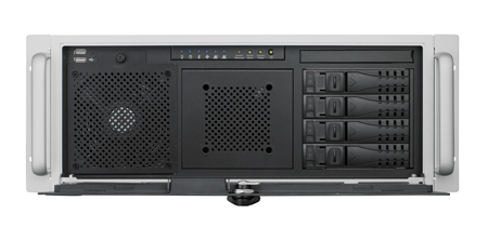 4U Rackmount Short-Depth Bare Chassis with Motherboard Support 4 Mobile HDD 80 PLUS PSU Support