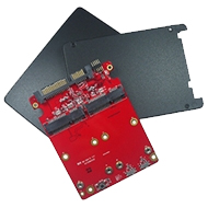 Innodisk 産業用2.5インチSSD - デュアルmSATA変換アダプタ（RAID0/1対応）