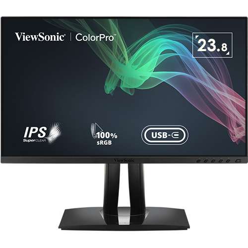 23.8型ワイド液晶ディスプレイ/1920×1080/HDMI、DisplayPort、USB Type-C/ブラック/スピーカー/Full HD、IPSパネル、チルト、スウィーベル、ピボット、高さ調整