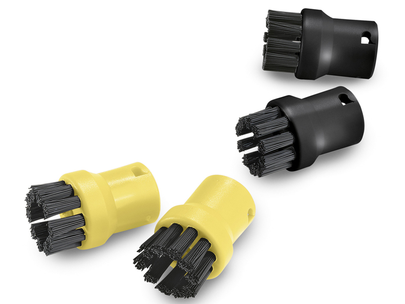スチームクリーナーアクセサリー ブラシ4個組（黒2個 黄2個）