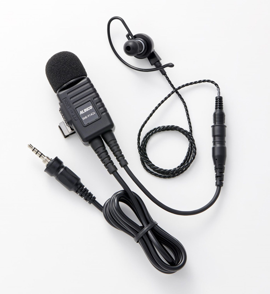 IP防沫・カナル型 業務仕様イヤホンマイク 1軸4極ねじ込み式プラグ