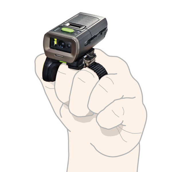 【発売記念キャンペーンセット】 AirScan Finger ウェアラブル2次元コードリーダー 無線 Bluetooth 充電クレードル / 予備バッテリパックセット