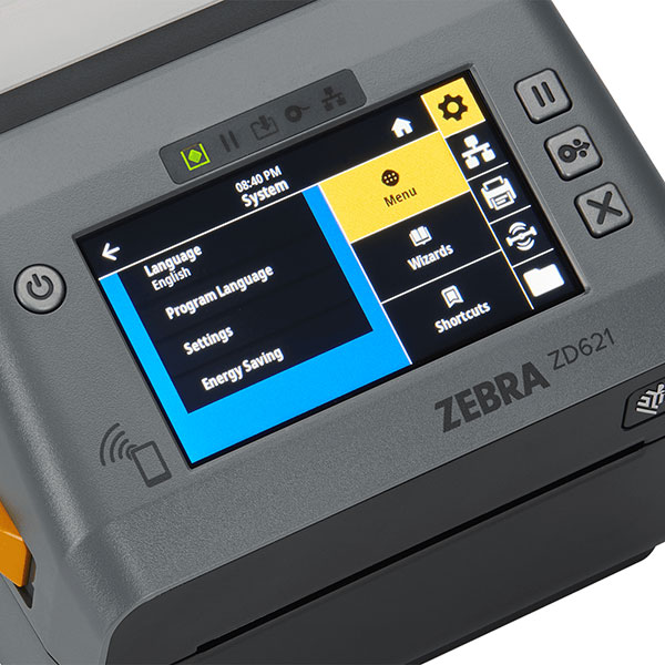 デスクトッププリンタ Zebra ZD621 感熱式 300dpi 4インチ USB RS232C Ethernet Bluetooth USBHost ラベル印刷 オートカッター付き