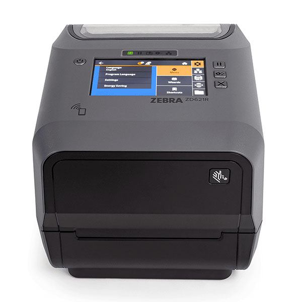 RFID対応デスクトッププリンタ Zebra ZD621RFID 熱転写式 203dpi 4インチ USB RS232C Ethernet Bluetooth USBHost ラベル印刷 オートカッター付き
