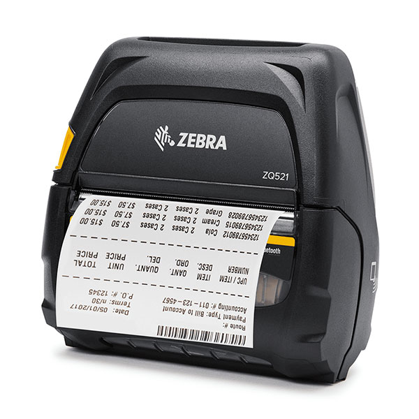 モバイルプリンタ Zebra ZQ521 感熱式 203dpi 4インチ USB Wi-Fi Bluetooth ラベル印刷 レシート印刷