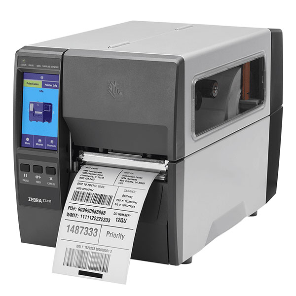 デスクトッププリンタ Zebra ZT231 熱転写式 300dpi 4インチ USB RS232C Ethernet Bluetooth USBHost ラベル印刷 剥離機能付き