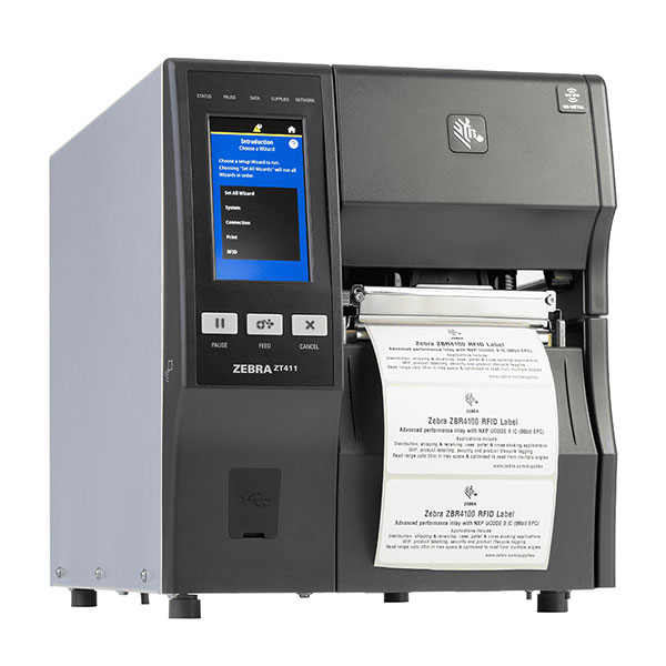 RFID対応産業用プリンタ Zebra ZT411 RFID 熱転写式 600dpi 4インチ USB RS232C Ethernet Bluetooth USBHost ラベル印刷
