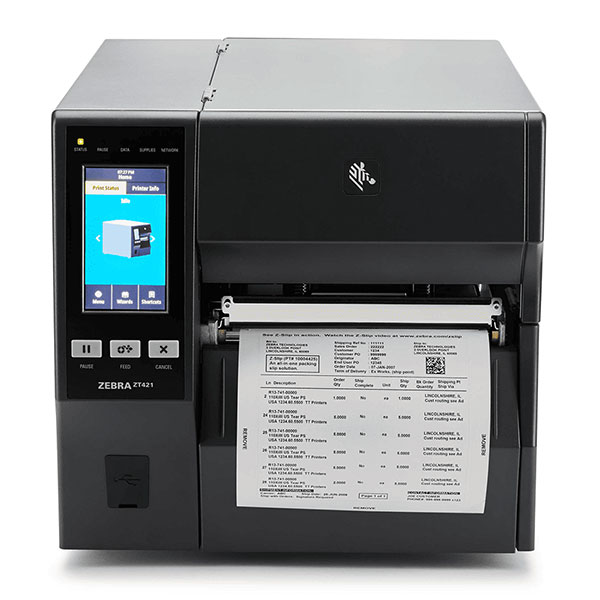 デスクトッププリンタ Zebra ZT421 熱転写式 300dpi 6インチ USB USBHost Ethernet RS232C Bluetooth ラベル印刷