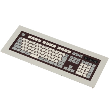 防塵・防滴シート型 フルキーボード 表面取付タイプ・ベゼル付 DOS/V用