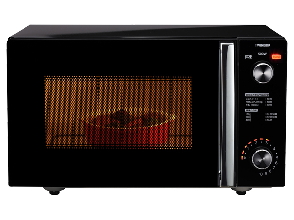 ミラーガラスフラット電子レンジ ブラック