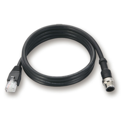 M12 to RJ45 Cat-5E UTPイーサネットケーブル with IP67-rated male 8