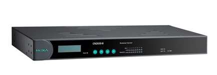 8ポート RS-232C/422/485 デュアルLANターミナルサーバ、デュアルAC電源