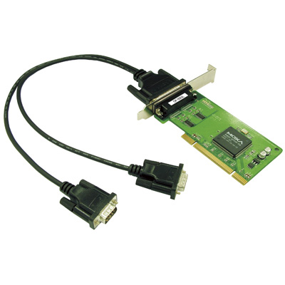 2ポート RS-232C ユニバーサルPCIバスボード、ロープロファイル、サージ保護