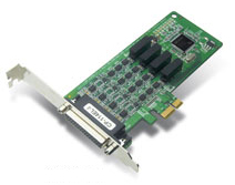 4ポート RS-232C/422/485 PCI Expressボード、ロープロファイル、オプティカルアイソレーション DB9ケーブル付