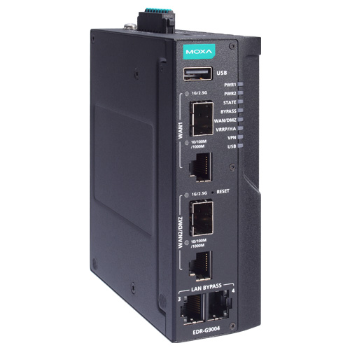 2Gbカッパー+2Gbカッパー/SFPコンボポート搭載 産業用セキュアルーター コンフォーマルコーティング (ワイド温度モデル)