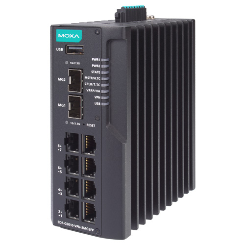 8GbE 銅線＋2GbE SFPマルチポート 産業用セキュアルーター