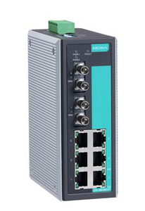 工業用イーサネットスイッチ （6ポートRJ45、2ポートマルチモードファイバST）