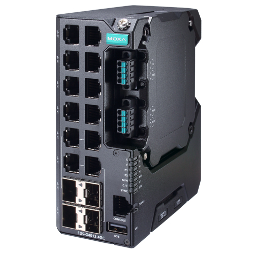 12Gポート (802.3bt PoEポートオプション：8) フルギガビット マネージドイーサネットスイッチ 110/220 VDC/VAC入力